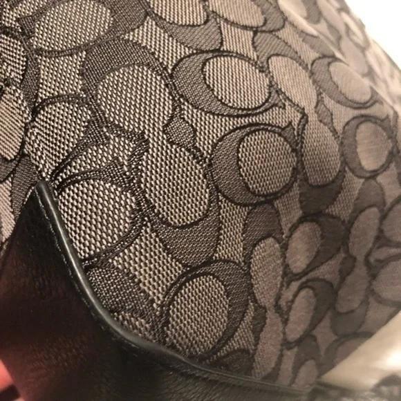 Coach signature black gray tote bag